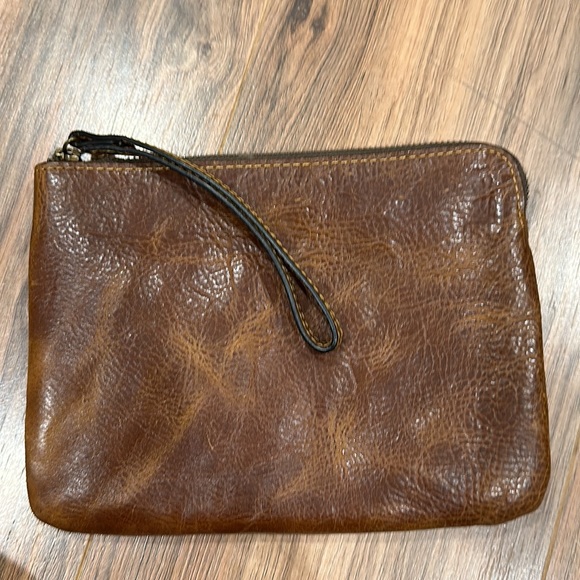 Patricia Nash Cassini Genuine Leather Wristlet Clutch cognac P34906 NWT - Picture 2 of 4